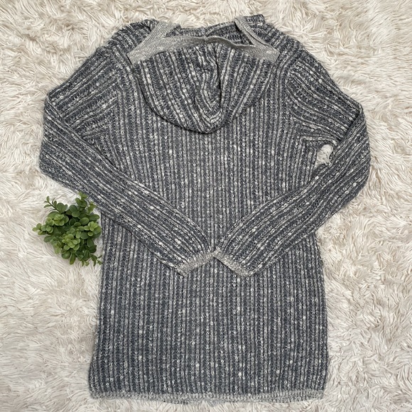 🎉HP🎉 Closet Space Hooded Open Cardigan 💗 Gray & White - Picture 4 of 14